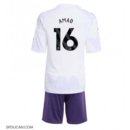 Dječji Nogometni Dres Manchester United Amad Diallo #16 Gostujuci 2025-26 Kratak Rukav (+ Kratke hlače)